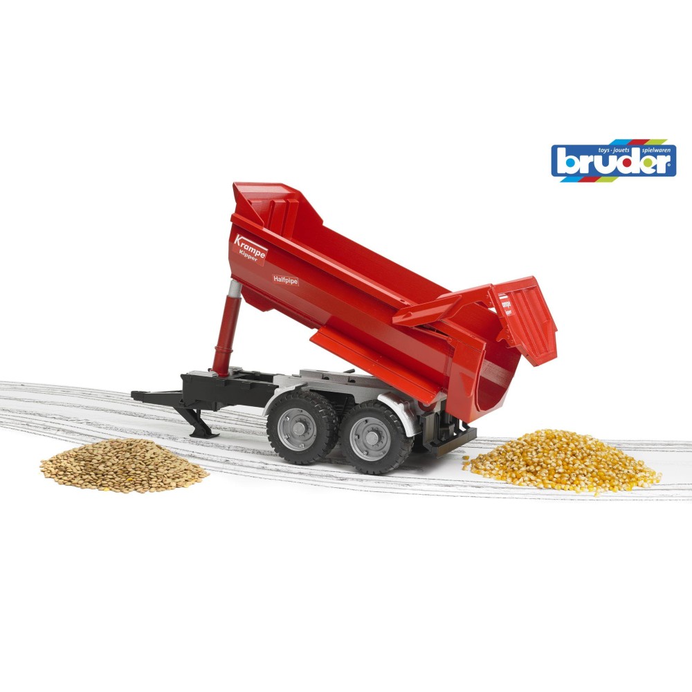 Bruder 02225 - Krampe tandem halfpipe tipping trailer - Scale 1:16