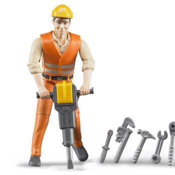 Bruder 60020 - bworld Construction worker with accessories - Scale 1:16