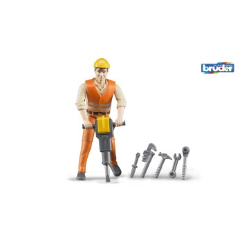 Bruder 60020 - bworld Construction worker with accessories - Scale 1:16