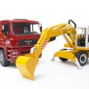 Bruder 02751 - MAN TGA Construction Dump Truck with Liebherr Excavator - Scale 1:16