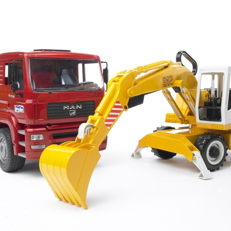 Bruder 02751 - MAN TGA Construction Dump Truck with Liebherr Excavator - Scale 1:16