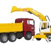 Bruder 02751 - MAN TGA Construction Dump Truck with Liebherr Excavator - Scale 1:16