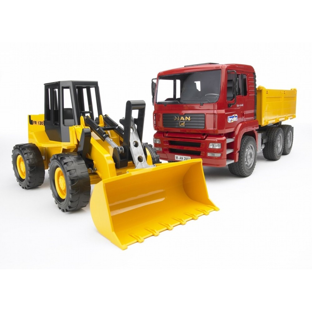 Bruder 02752 - MAN TGA Construction truck with articulated road loader FR130 - Scale 1:16