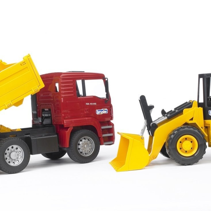 Bruder 02752 - MAN TGA Construction truck with articulated road loader FR130 - Scale 1:16