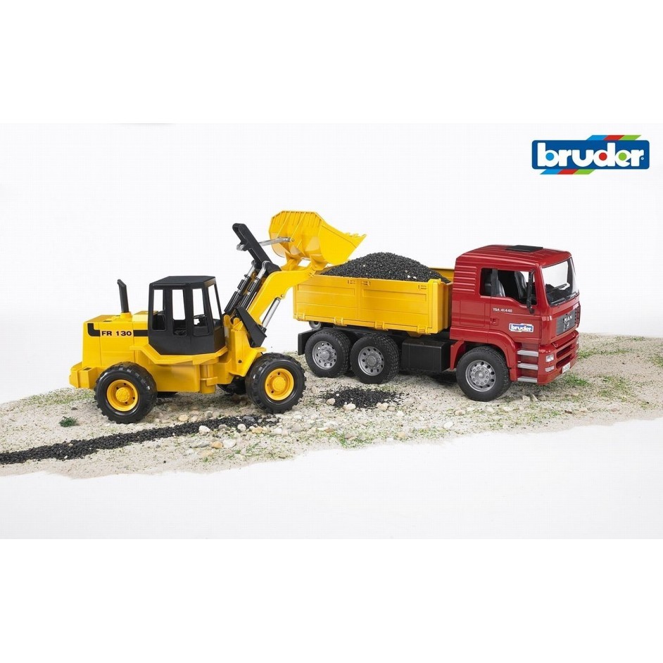 Bruder 02752 - MAN TGA Construction truck with articulated road loader FR130 - Scale 1:16
