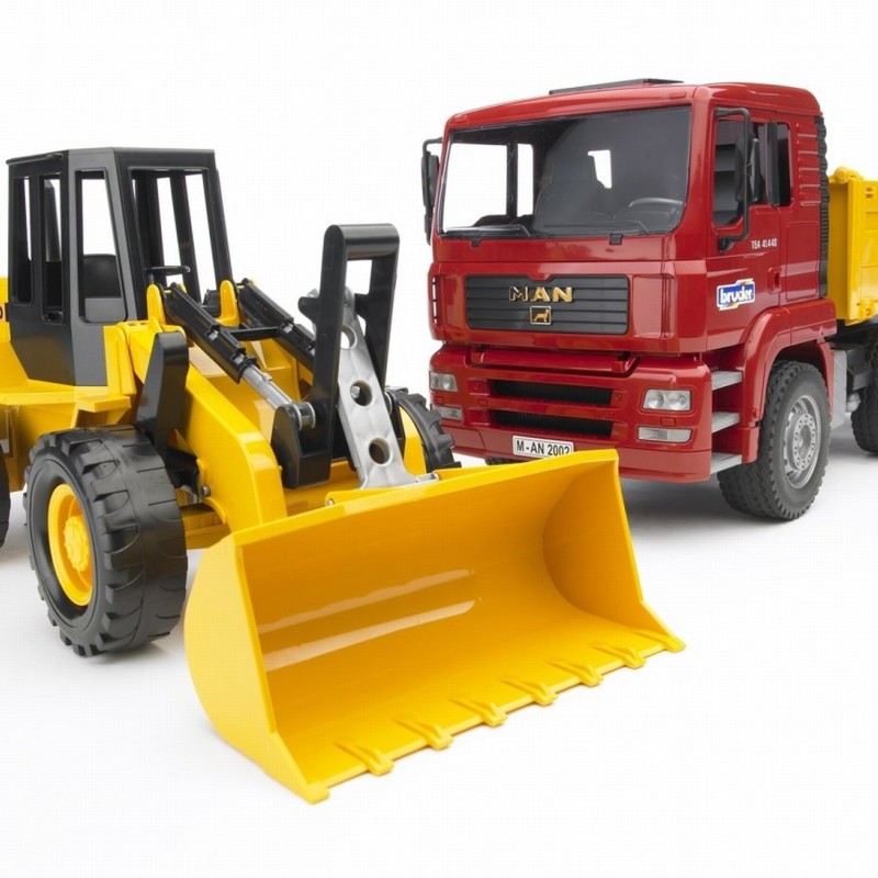 Bruder 02752 - MAN TGA Construction truck with articulated road loader FR130 - Scale 1:16