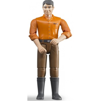 Bruder 60007 - Bworld Man light skin with Brown Jeans - Scale 1:16