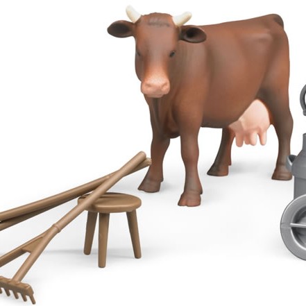 Bruder 62605 - Farming Set with Cow & Accessories
