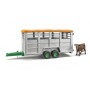 Bruder 02227 - Tandem axle Animal Livestock Trailer with 1 Cow Scale 1:16