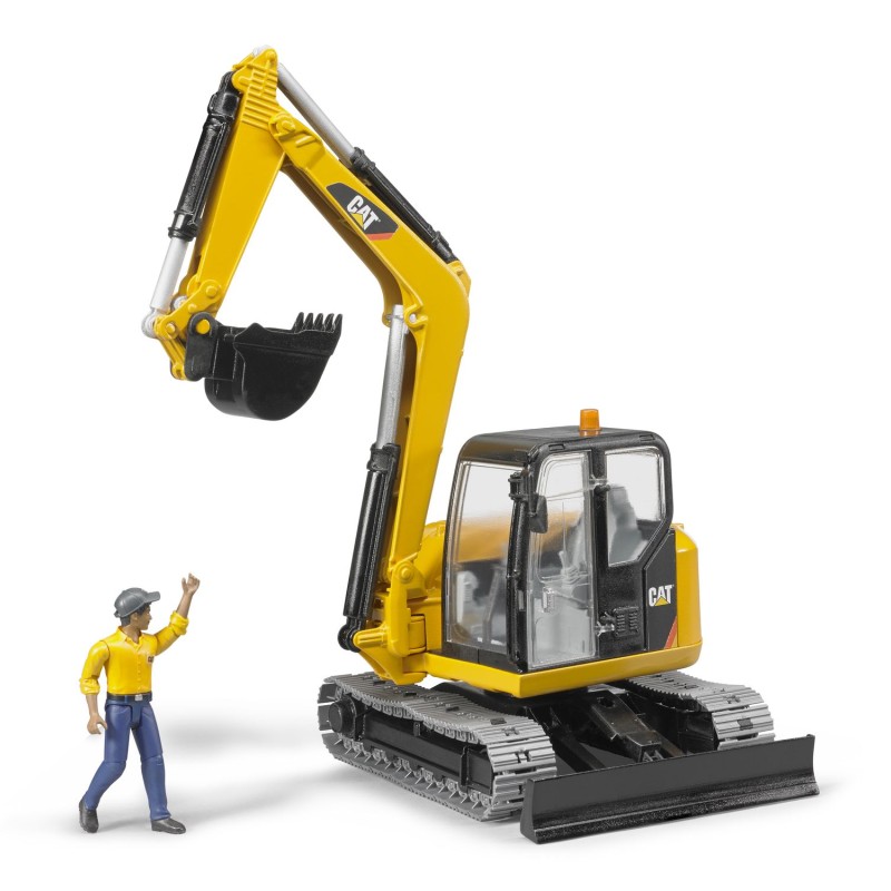 Bruder 02466 CAT Caterpillar Mini Excavator with Constructon Worker - Scale 1:16
