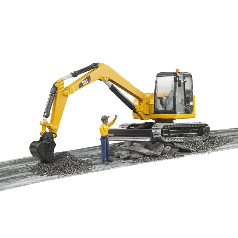 Bruder 02466 CAT Caterpillar Mini Excavator with Constructon Worker - Scale 1:16