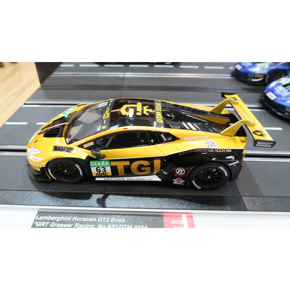 Carrera 23986 Digital 1:24 Lamborghini Huracan GT3 Evo2 GRT Grasser Racing No 63 DTM 2024 Slot Car