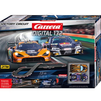 Carrera 30047 Digital 1:32 Victory Circuit DTM Slot Car Racing Set Audi R8 LMS vs McLaren 720S GT3 Wireless 2.0