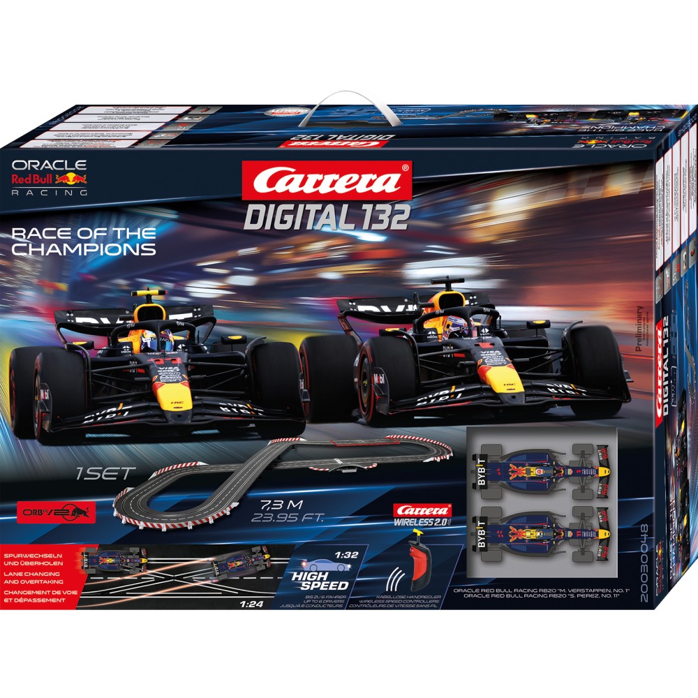 Carrera 30048 Digital 1:32 Race of the Champions F1 2024 Slot Car Racing Set 2x Red Bull Racing RB20 Wireless 2.0