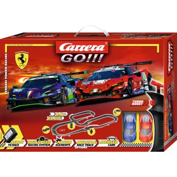 Carrera 62575 - GO!!! 1:43 Ferrari Power Racing Slot Car Racing Set 2x Ferrari 296 GT3