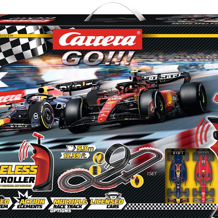Carrera 62581 - Go 1:43 Formula Free Racing F1 Wireless Slot Car Set Red Bull RB19 vs Ferrari SF-23
