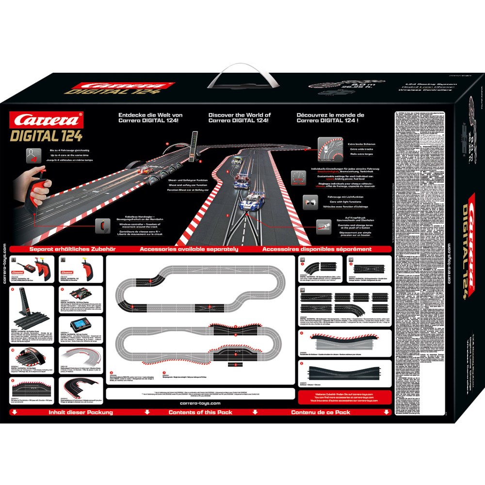 Carrera 23640 Digital 1:24 Reach for Gold Wireless Slot Car Race Set Audi R8 LMS vs Porsche 911 GT3 R