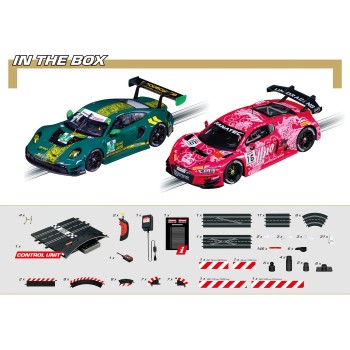 Carrera 23640 Digital 1:24 Reach for Gold Wireless Slot Car Race Set Audi R8 LMS vs Porsche 911 GT3 R