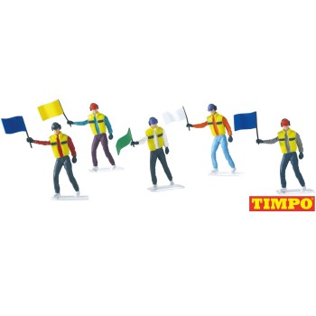 Carrera 21115 Digital Evo 1:32 Set of 5 Flag Marshalls Figurins Realistic Scenery Accessory for Slot Car Race Track