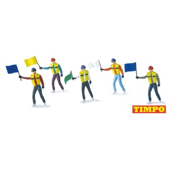 Carrera 21115 Digital Evo 1:32 Set of 5 Flag Marshalls Figurins Realistic Scenery Accessory for Slot Car Race Track