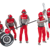 Carrera 21131 Digital Evo 1:32 Set of Pit Mechanics Red Figurins Realistic Scenery Accessory for Slot Car Race Track