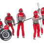 Carrera 21131 Digital Evo 1:32 Set of Pit Mechanics Red Figurins Realistic Scenery Accessory for Slot Car Race Track