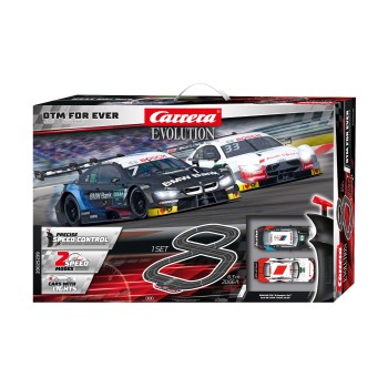 Carrera 25239 Evolution 1:32 DTM For Ever Slot Car Set BMW M4 vs Audi RS5
