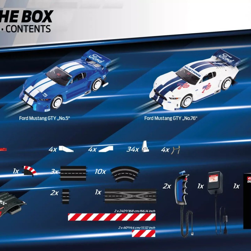 Carrera 30033 Digital 1:32 Starter Set 2x Ford Mustang GTY