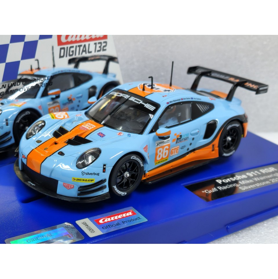 Carrera 32019 Digital 1:32 Porsche 911R GT3 Gulf Mike Wainwright Nr. 86 Silverstone 2014 Slot Car