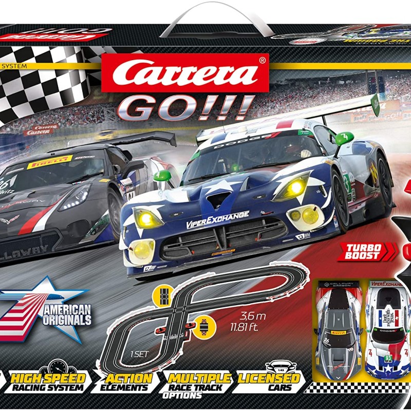 Carrera 62521 - GO!!! 1:43 Onto The Podium Slot Car Racing Set Dodge Viper vs Corvette C7.R