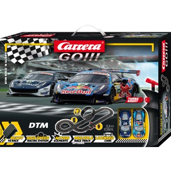 Carrera 62542 - Go 1:43 Race N Glory 2x Ferrari 488 GT3 Slot Car Racing Set