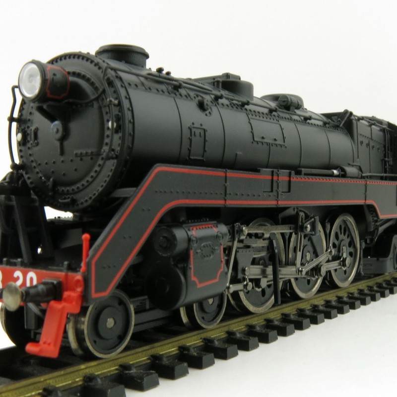 Australian Railway Models 87003 C38 Class 4-6-2 'Pacific' Express Passenger Steam Locomotive #3820 Black Red Lining - 1:87