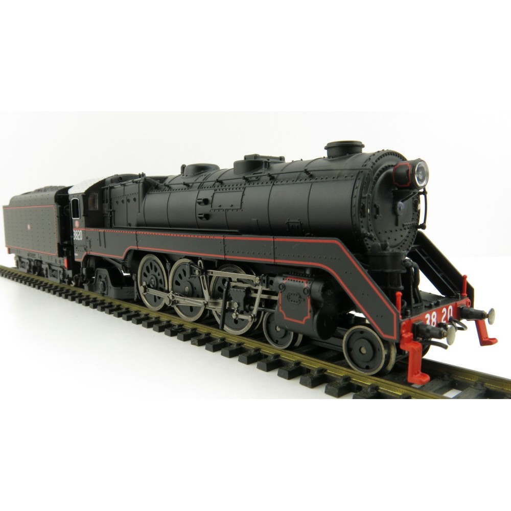 Australian Railway Models 87003 C38 Class 4-6-2 'Pacific' Express Passenger Steam Locomotive #3820 Black Red Lining - 1:87