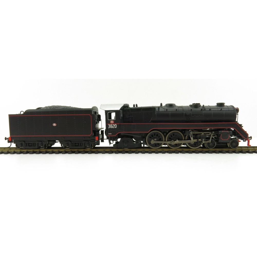 Australian Railway Models 87003 C38 Class 4-6-2 'Pacific' Express Passenger Steam Locomotive #3820 Black Red Lining - 1:87