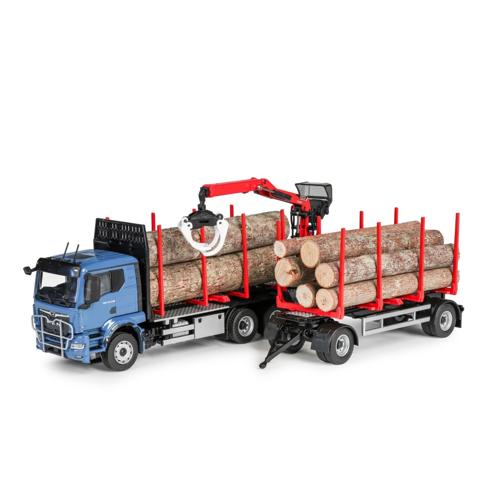 Conrad 81233/0 MAN TGS TN 6x4 Truck and Doll Short Timber Transporter with EPSILON Q17Z Crane Scale 1:50