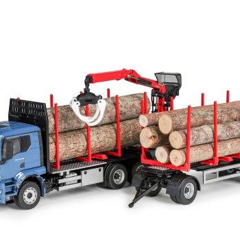 Conrad 81233/0 MAN TGS TN 6x4 Truck and Doll Short Timber Transporter with EPSILON Q17Z Crane Scale 1:50