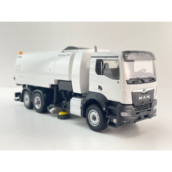 Conrad 81257/0 - MAN TGS NN 6x2 Road Sweeper Truck MaxPowa V120 White New 2026 - Scale 1:50