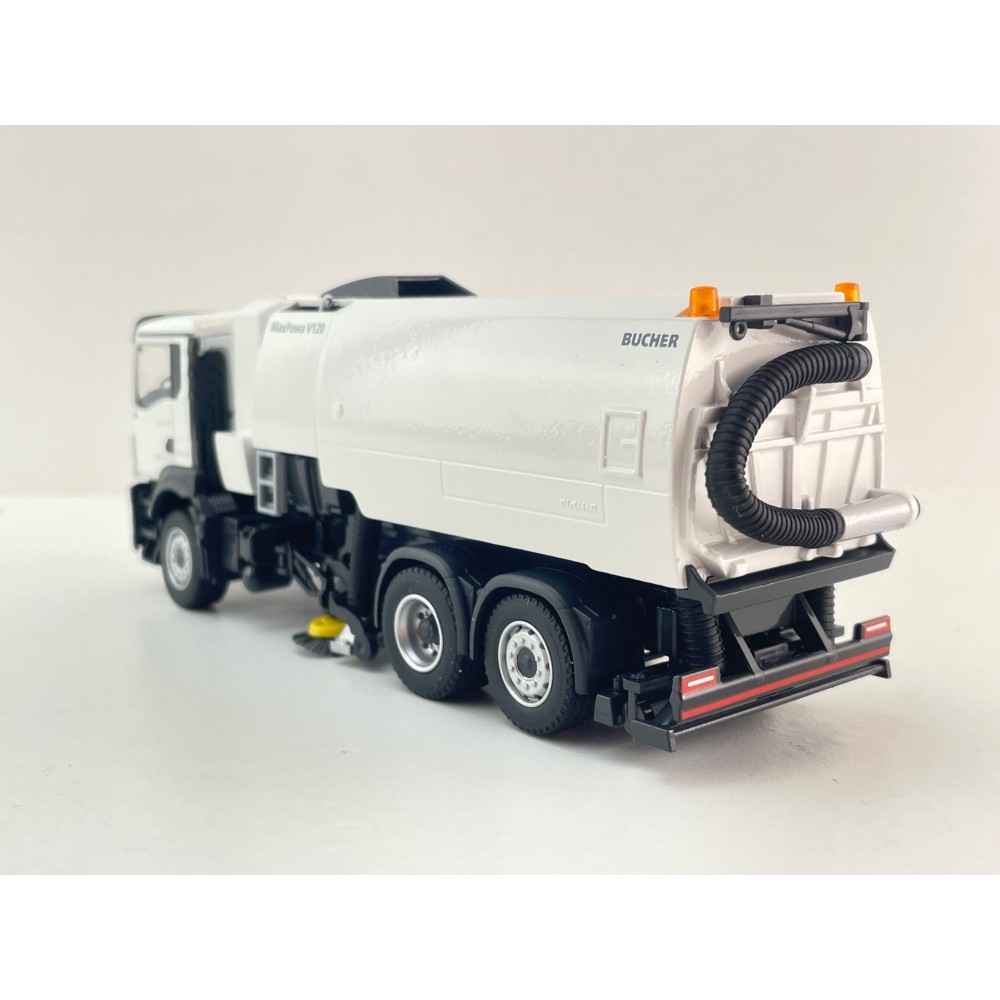 Conrad 81257/0 - MAN TGS NN 6x2 Road Sweeper Truck MaxPowa V120 White New 2026 - Scale 1:50