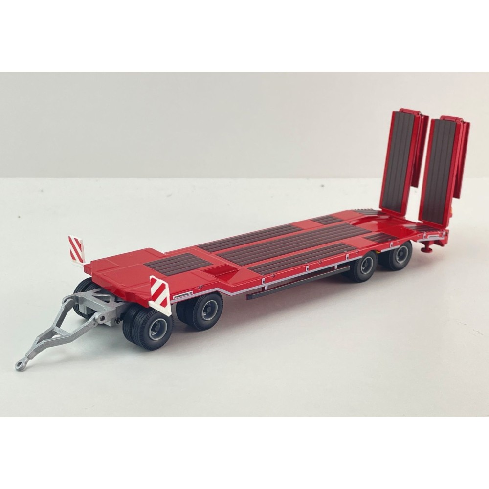 Conrad 98033/0 - SCHWARZMÜLLER Low Loader Trailer 4-axle with Offset Platform RED New 2026 - Scale 1:50