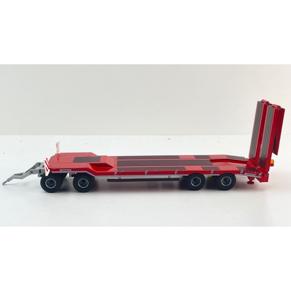 Conrad 98033/0 - SCHWARZMÜLLER Low Loader Trailer 4-axle with Offset Platform RED New 2026 - Scale 1:50