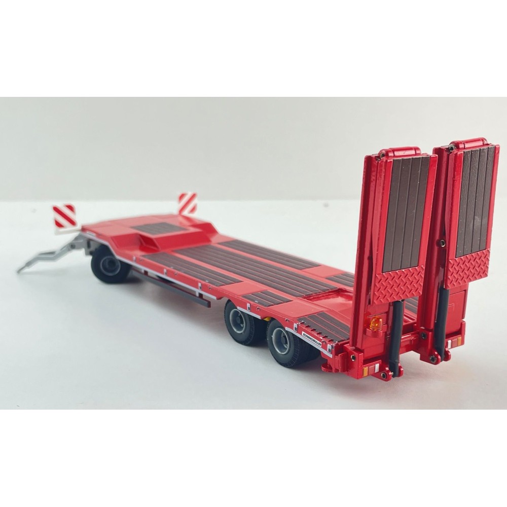 Conrad 98033/0 - SCHWARZMÜLLER Low Loader Trailer 4-axle with Offset Platform RED New 2026 - Scale 1:50