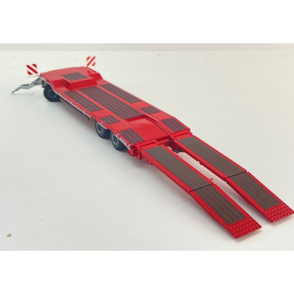 Conrad 98033/0 - SCHWARZMÜLLER Low Loader Trailer 4-axle with Offset Platform RED New 2026 - Scale 1:50
