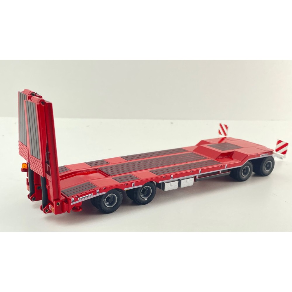 Conrad 98033/0 - SCHWARZMÜLLER Low Loader Trailer 4-axle with Offset Platform RED New 2026 - Scale 1:50
