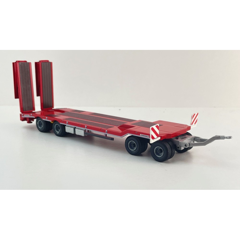 Conrad 98033/0 - SCHWARZMÜLLER Low Loader Trailer 4-axle with Offset Platform RED New 2026 - Scale 1:50