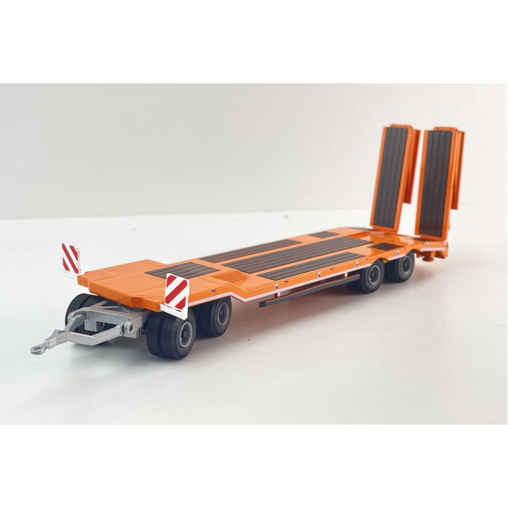 Conrad 98033/01 - SCHWARZMÜLLER Low Loader Trailer 4-axle with Offset Platform Orange New 2026 - Scale 1:50