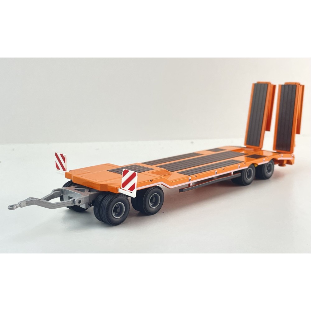 Conrad 98033/01 - SCHWARZMÜLLER Low Loader Trailer 4-axle with Offset Platform Orange New 2026 - Scale 1:50