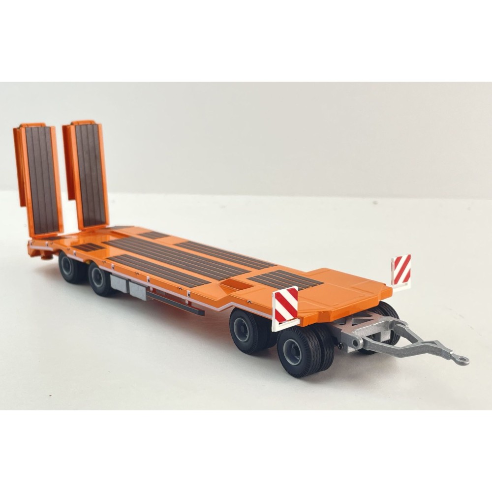 Conrad 98033/01 - SCHWARZMÜLLER Low Loader Trailer 4-axle with Offset Platform Orange New 2026 - Scale 1:50