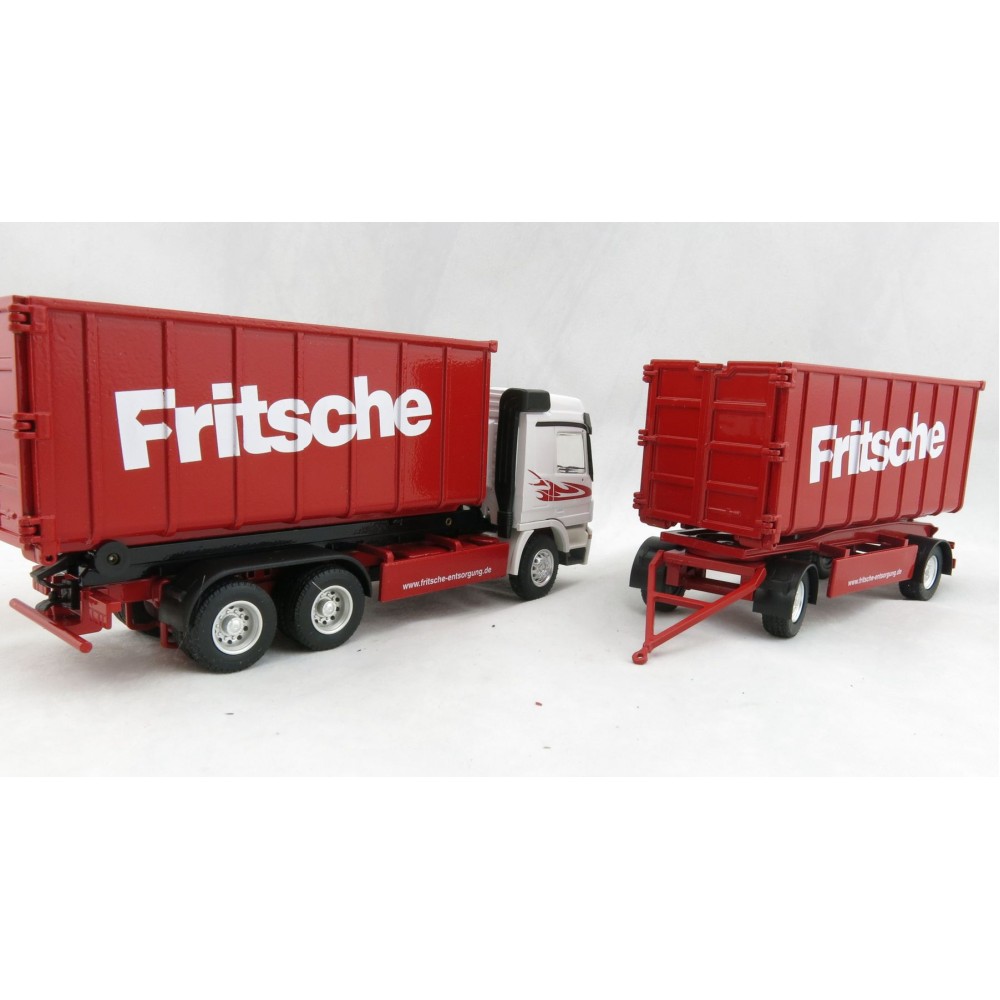 Conrad 40156/0 Mercedes Benz Actros 3-axle Recycling Roll-Off Container Truck with Trailer FRITSCHE Scale 1:50