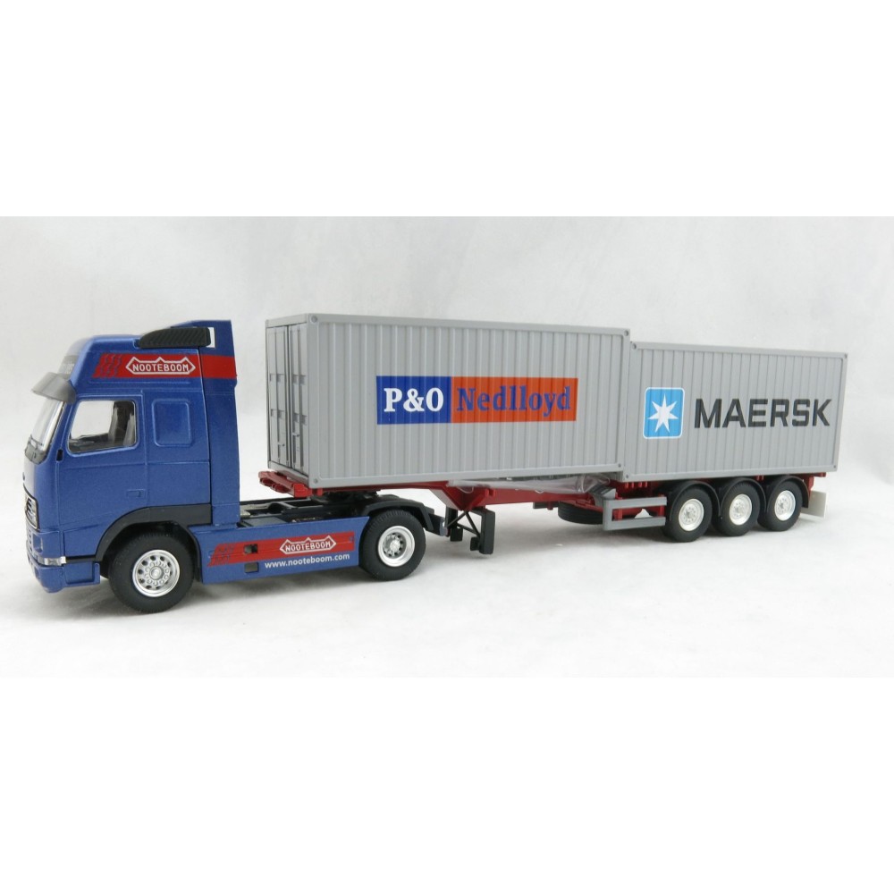 Conrad 46124/01 VOLVO FH16 4x2 truck with 3-axle Nooteboom Container Flexitrailer Scale 1:50