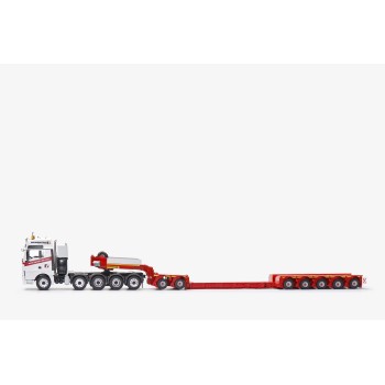 Conrad 76195/0 - MAN TGX XXL Euro 6c 10x4 with FAYMONVILLE Variomax Drop Center Low Loader Trailer - Scale 1:50